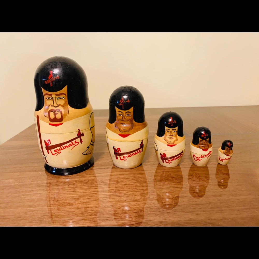 5Pieces Hand-Painted  Cardinals Nesting Doll/Toy